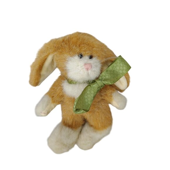 Boyds Bears Plush Bunny With Green Bow 1998-2000 Collectible - Picture 1 of 7